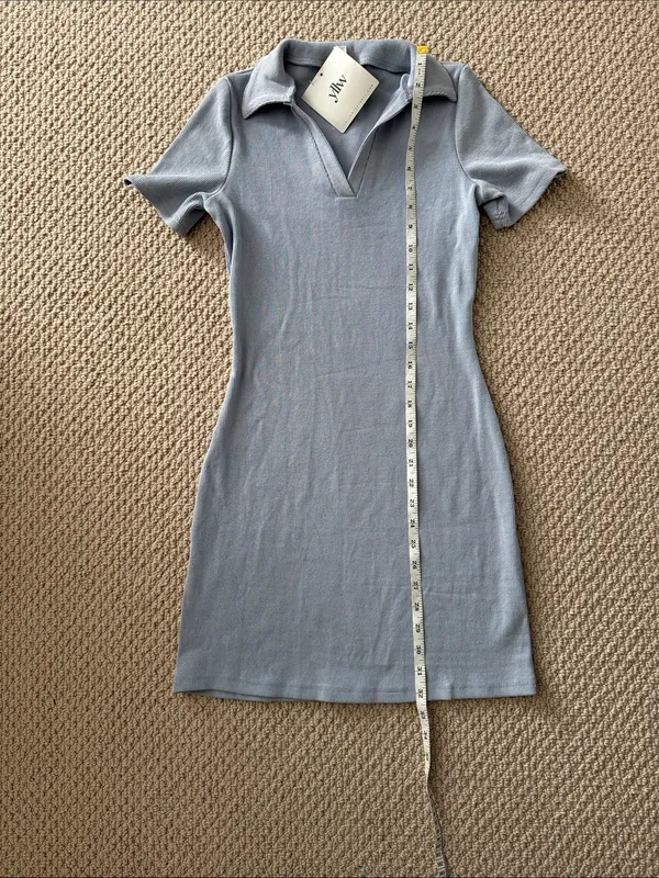Hey Babe from Yellow the Label YLLW Size Small Pale Blue Collared Mini Dress NWT - Image 2
