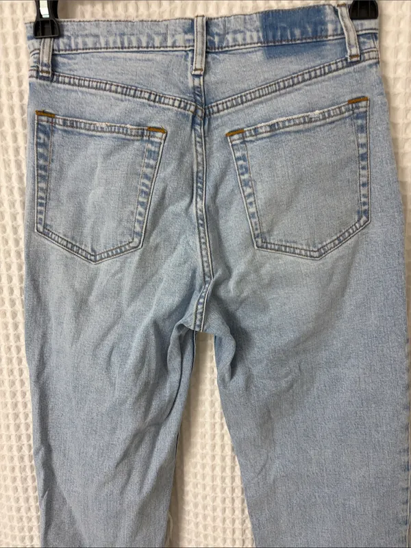 Abercrombie & Fitch The Ankle Straight Ultra High Rise Jeans 29/8 Distressed - Image 6