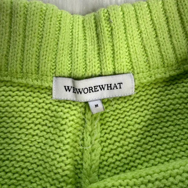 WeWoreWhat Lime Green Knit Sweater Shorts - Image 3