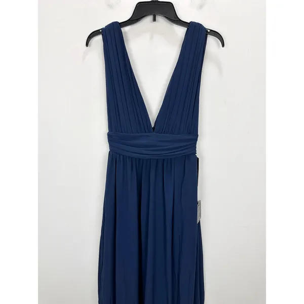 Lulus Heavenly Hues Navy Blue Maxi Dress Chiffon Bridesmaid Formal XS NWT - Image 6