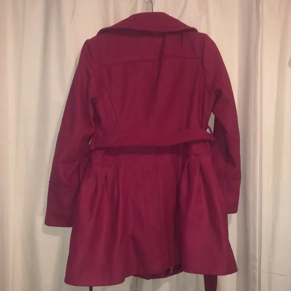 Say What? Magenta Pea Coat, size XL - Image 5