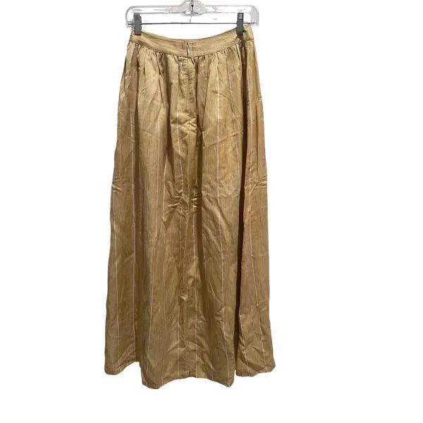 Sruti Dalmia Gold Stripe Maxi Skirt XS Resortwear Boho‎ Glam Flowy Capsule - Image 2