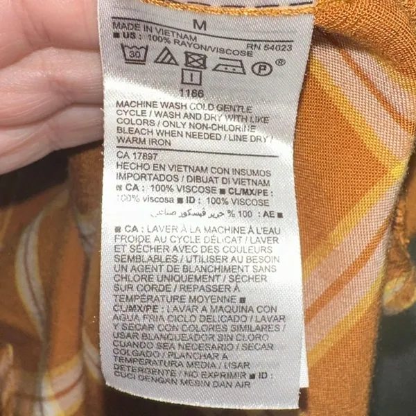 Old Navy Yellow Plaid Shirt Dress Medium Button‎ Front Casual Tunic Dress - Image 4
