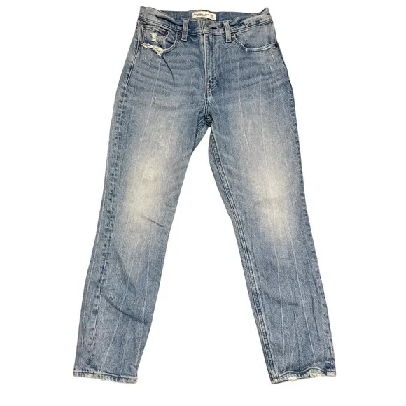Abercrombie & Fitch Size 2/26 High Rise Mom‎ Jeans Straight Leg Basic Everyday - Image 2