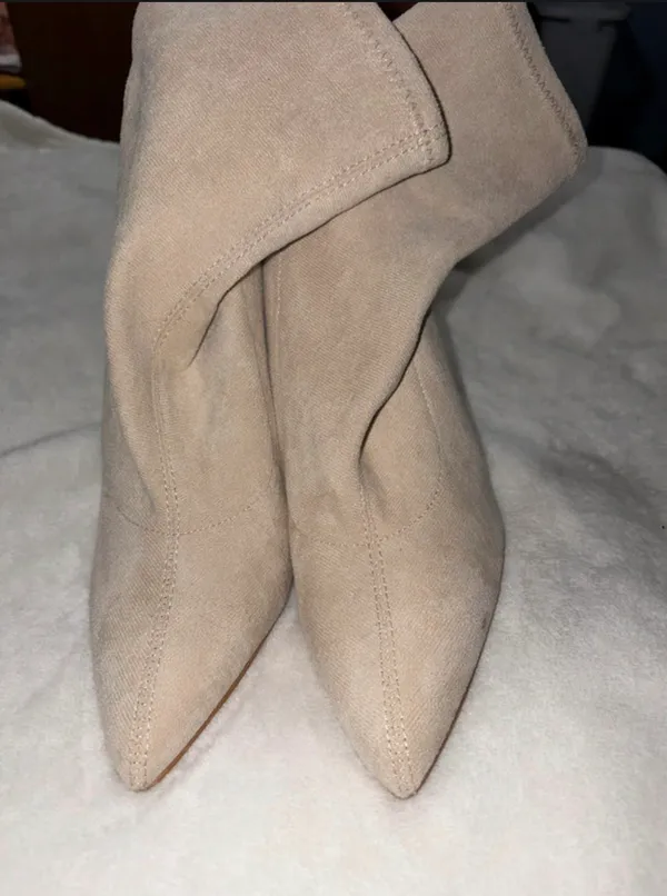 Faux suede sock boot Tan Size 8.5 - Image 2