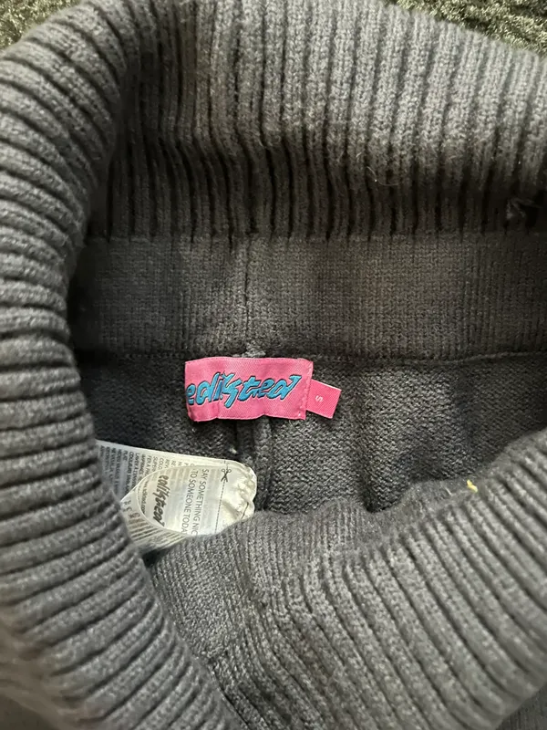 Edikted Viral Blue Fold over Sweater Pants - Image 2