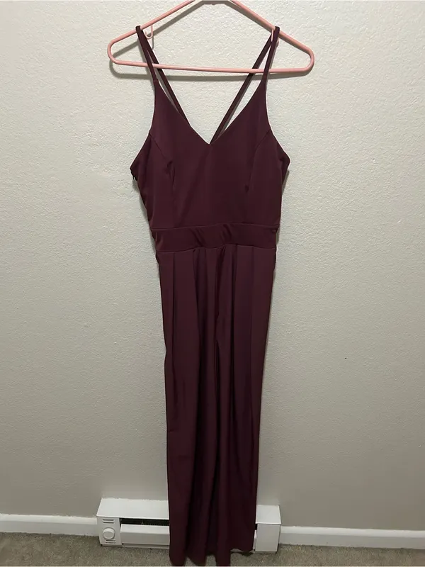 Halara Breezeful Backless Wide Leg Jumpsuit Amaranth Purple Red Large - Image 5