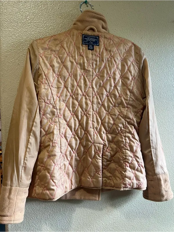 American Eagle Outfitters Women's‎ Tan Double-Breasted Peacoat y2k size medium - Image 7