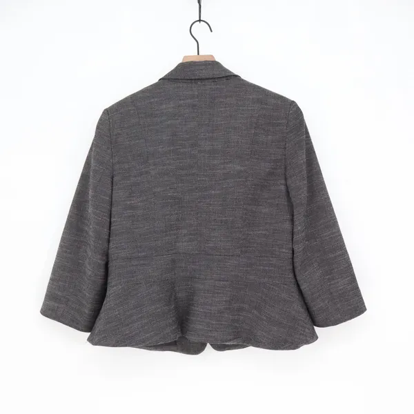 Ann Taylor Blazer Womens 14 Single Button Textured Grey Professional EXC - Image 4