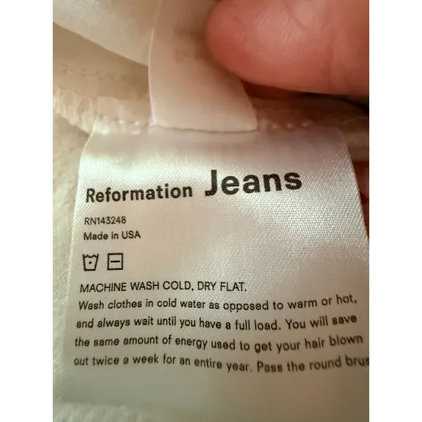 Reformation‎ Jeans Women 26 White High Rise Straight Leg Distressed Knee Denim - Image 9