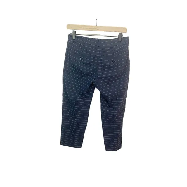 Banana Republic‎ Logan Crop Navy Blue Pinstripe Pants Trousers Size 0P Straight - Image 2