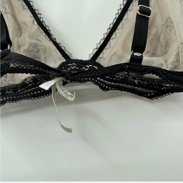 Intimately Free People Alia Cream & Black Floral Bralette‎ - Image 5