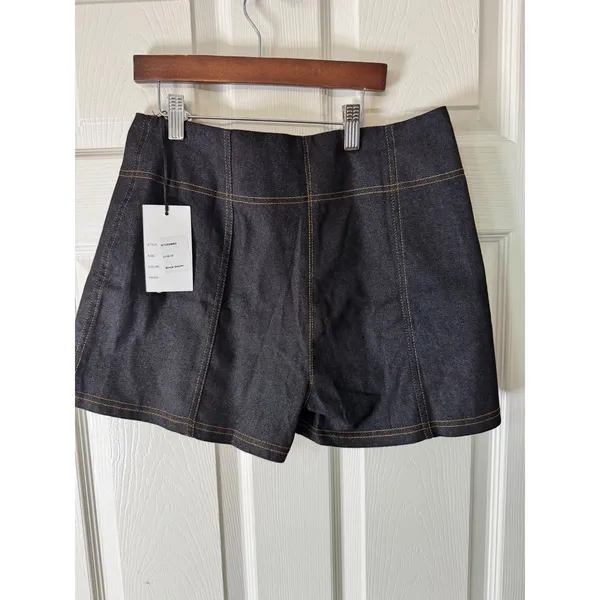 Unique Vintage Denim Shorts High Waist Stretch Black‎ w/ Pockets Size L - Image 13