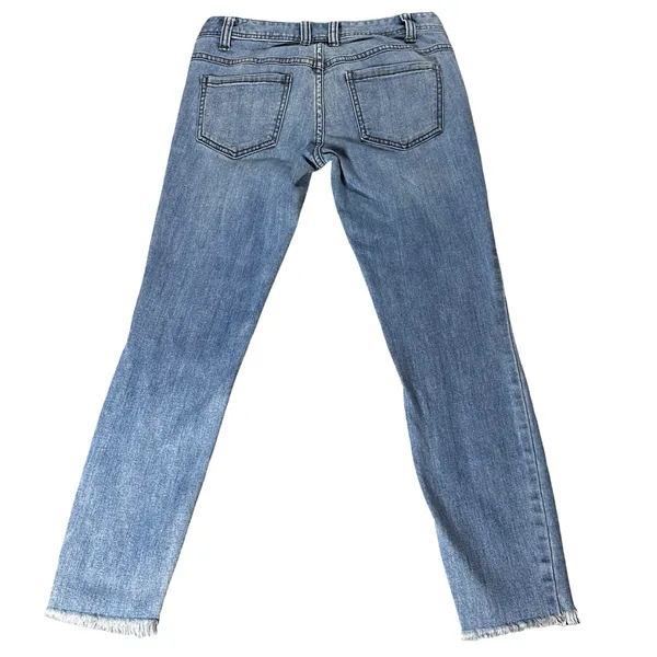 Free People W28 Distressed Blue Jeans Raw Hem Boho Y2K - Image 3