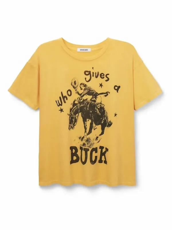 🤠NWT Daydreamer - Who Gives A Buck Tee ~ Size Small oversized Yellow - Image 3