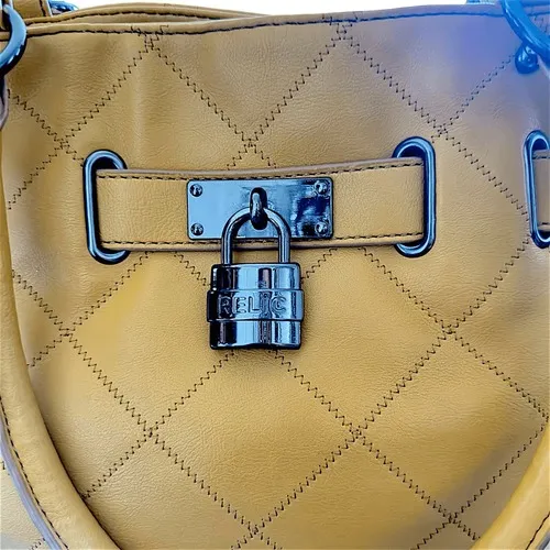 Relic Brand Mustard Yellow Quilted Tote Bag‎ with Lock Detail - Image 5
