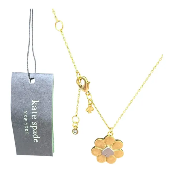 Kate Spade Garden Glam Flower Mini Pendant Necklace Gold | NWT - Image 6
