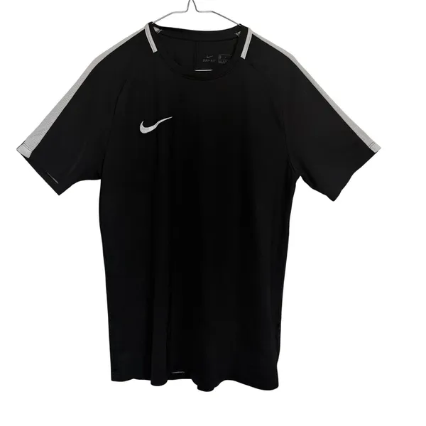 Nike Dri-Fit Women's Medium Black Short Sleeve Athletic T-Shirt‎ Crew Neck Logo - Image 4