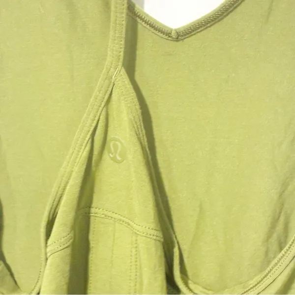 LULULEMON Size 4 Bronze Green Silk Modal Tied T- Back Relaxed Yoga‎ Tank - Image 6