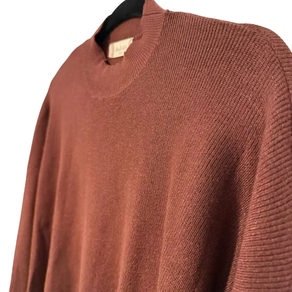 Altar'd State Mock Neck Sweater Brown Ribbed Side Slit Long Sleeve‎ Women XS/S - Image 4