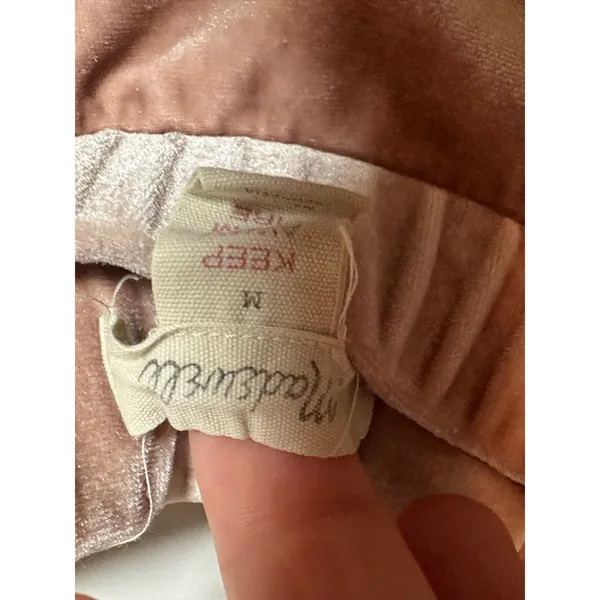 Madewell Womens Velvet Pajama Set Dusty Rose‎ Cami and Shorts Loungewear Medium - Image 5