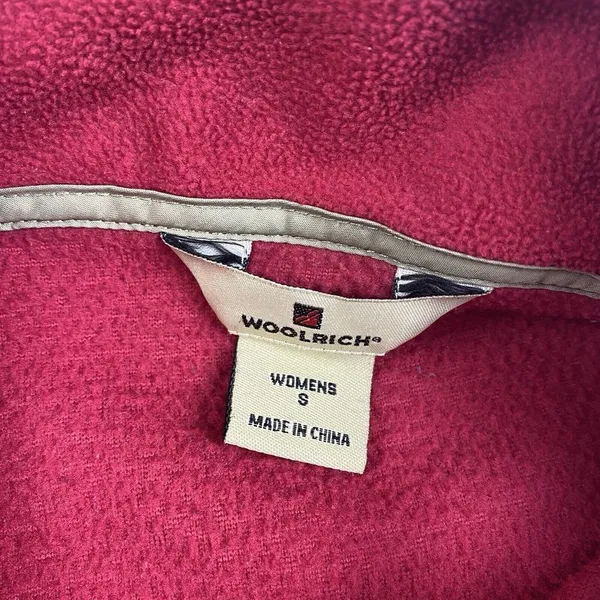 Woolrich Women's Long Sleeve Fleece Zip Up Jacket Size Small Raspberry Cozy‎ - Image 5
