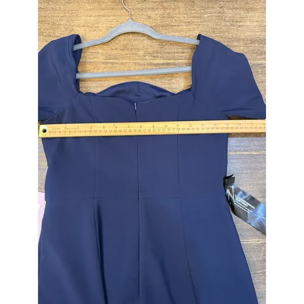 js collections dress Delilah Scallop Neck Gown Blue Maxi Size 2 Wedding‎ - Image 4
