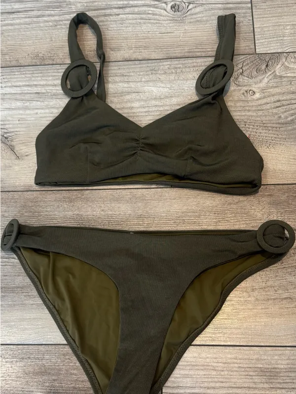 Red Carter Olive Green Ring-Detail Bikini Set Y2K style NWOT - Image 3