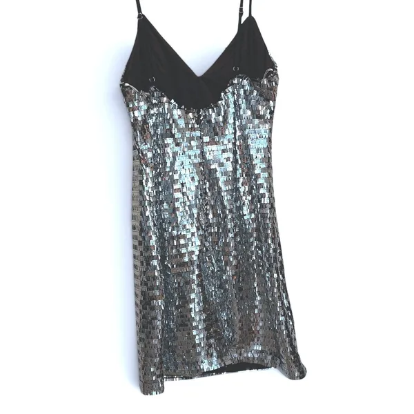 Lulus Exceptional Dazzle Dress Women’s M Silver Sequin Bodycon Mini Cocktail - Image 6