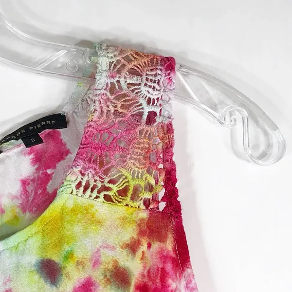 Galaxy Garden Jeanne Pierre Small Top Handmade Tie‎ Dye Pink Yellow Crochet 537 - Image 10