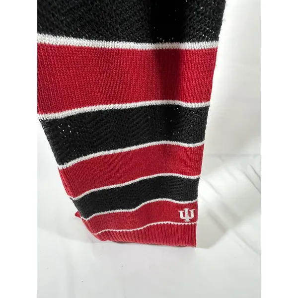 Indiana Hoosiers IU‎ Striped Knit Scarf One Size Fits All Team Red Black White - Image 3
