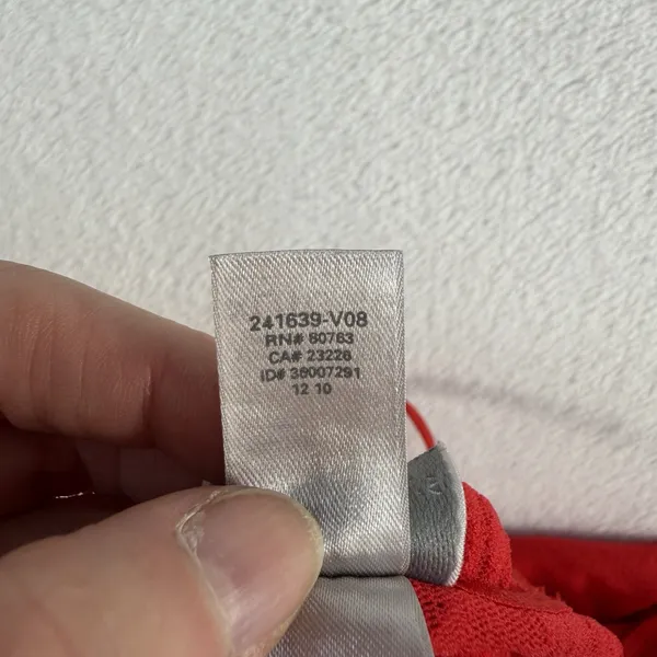 Y2K Victorias Secret XL Sheer Lace Babydoll Top Red Festival Stretch Romantic‎ - Image 9