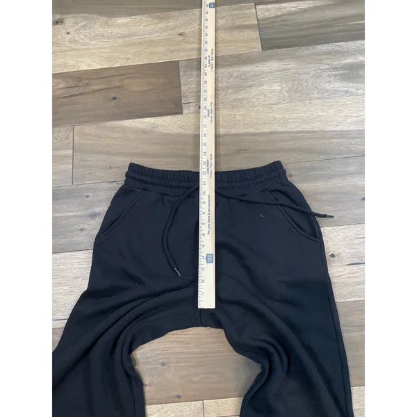 Zenana Black Fleece‑Lined Sweatpants Cotton Blend Size L Athleisure High Rise - Image 5