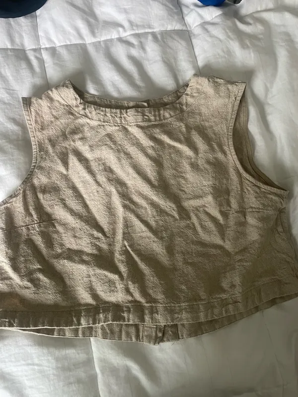 A New Day Tan Linen Tank - Image 3