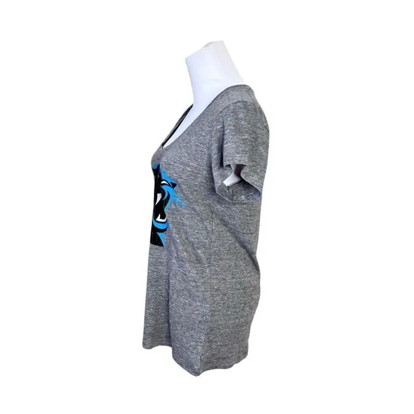 2/$20 NFL Team Carolina Panthers Gray Vneck Tee Shirt M(10-12) Graphic T-shirt - Image 2