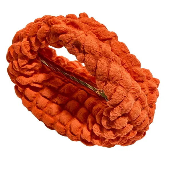 PrettyLittleThing Quilted Curved Grab Bag in Orange - Image 2