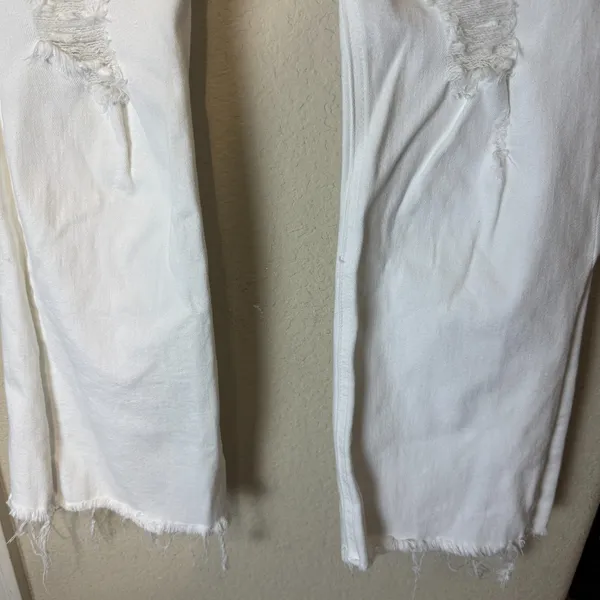 Rag‎ & Bone White Jeans Size 28 Women's Nina High-Rise Ankle Flare Raw Hem - Image 4