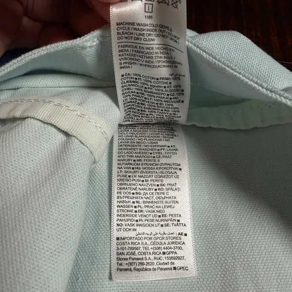 Athleta Blue White Ombre Canvas Tote Bag Large Cotton Shopper S/746931-00 - Image 5
