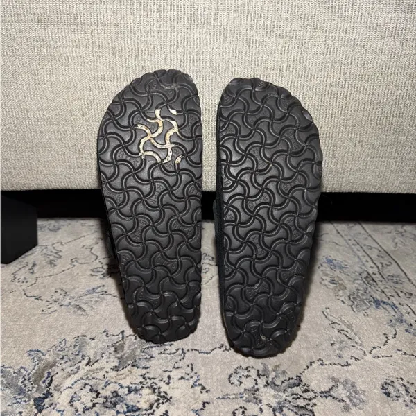 Birkenstock Boston Soft Suede Clogs in Black - Image 7