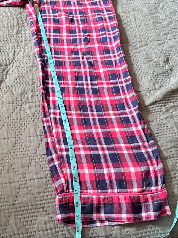 J.Crew Plaid Pajama Flannel Set Women Small Red Navy Blue Cotton NWOT - Image 10