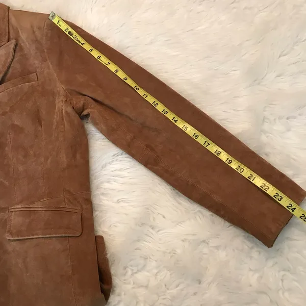 Dennis by Dennis Basso genuine leather jacket blazer Women’s size medium brown - Image 10