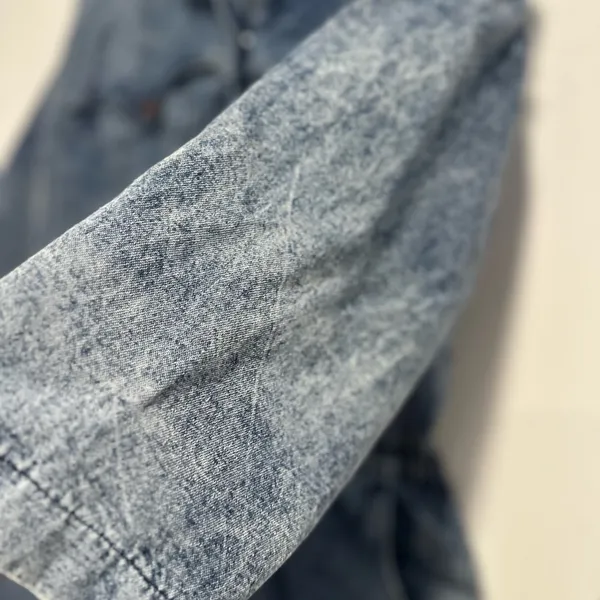 VTG 80s Denim Sz:L Acid Wash One Piece Shorts Jumpsuit Rockabilly utility-style - Image 7
