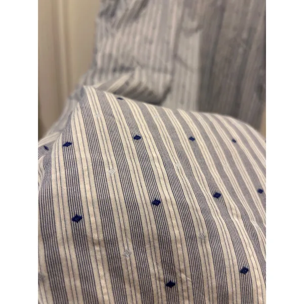 NWT Aerie Off Duty Poplin Trouser PJ Blue White Striped Dotted Pants Wide Leg XL - Image 5
