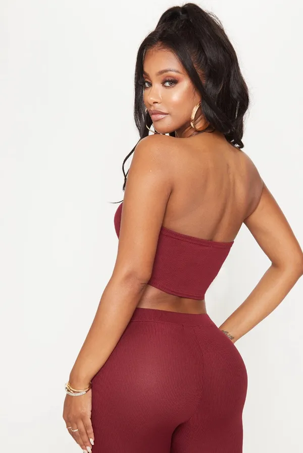 Pretty Little Thing Burgundy Bandeau - Image 2