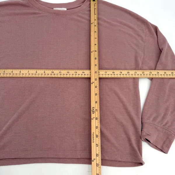 Olive + Oak Top Womens M Dusty Rose Mauve Knit Long Sleeve Crewneck Relaxed READ - Image 6