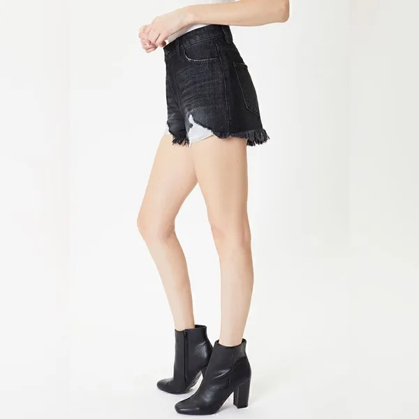 KanCan Wayne black raw hem high rise distressed shorts 11/29 NWT - Image 5