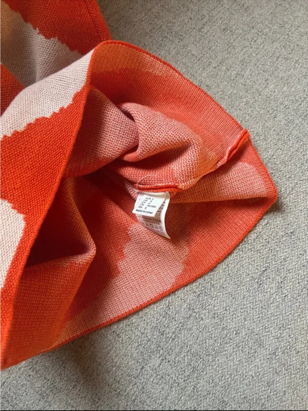 Amazon Essentials Orange and White Sleeveless Mini Dress - Image 3