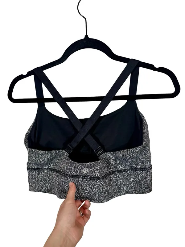 Lululemon Both Ways Bra Power Luxtreme Ripple Jacquard Black White W2AEWS - Image 9