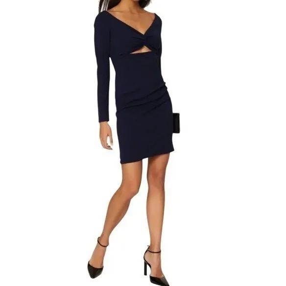 Dress The Population‎ Jade Navy Blue Cutout Twist Front Mini Dress XXS - Image 13