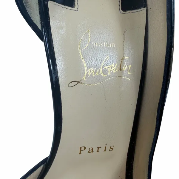 Christian Louboutin Iriza 100 Patent Leather d'Orsay Pump Black Size 39 - Image 14